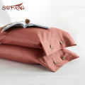 Welcomed Christmas color egyptian cotton luxury bedding sets satin pillow case cover